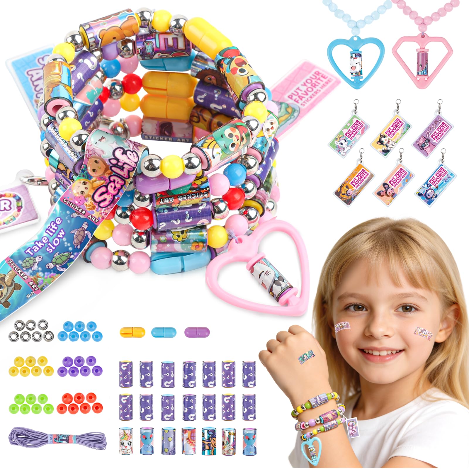 Amazon | DIYステッカージュエリー製作キット 女の子用 6-12、子供用